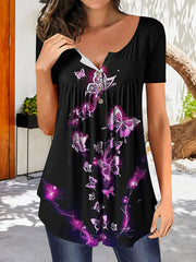 Camiseta holgada informal de manga corta