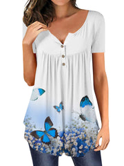 Camiseta holgada informal de manga corta