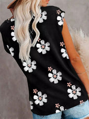 Camiseta informal con cuello redondo y bolsillo