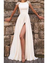 Round Neck Slim Open Long Dress