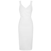 Ärmelloses, rückenfreies Overknee-Bandage-Kleid mit Riemchenmuster PF19180