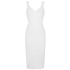 Ärmelloses, rückenfreies Overknee-Bandage-Kleid mit Riemchenmuster PF19180