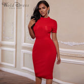 Rundhalsausschnitt Kurzarm Gestreiftes Overknee-Bandagekleid PF19206