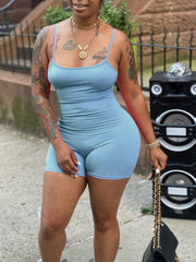 Einfarbiger Jumpsuit mit Hosenträgern und Stretch