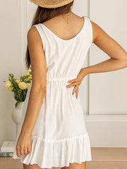 Casual Sleeveless Elastic Waist Dress