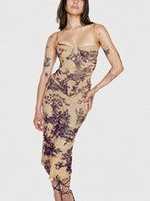 Design Slim Print Hip Wrap Dress