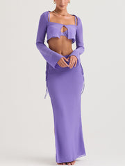 Temperament Long Sleeve Purple Suit