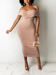 Vestido de noche sexy ajustado de un solo hombro