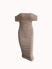 Vestido de noche sexy ajustado de un solo hombro