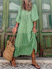 Vestido bohemio con estampado digital