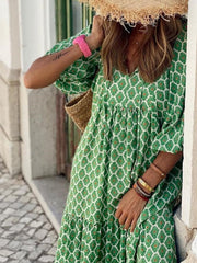 Vestido bohemio con estampado digital