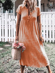 Vestido de cuello redondo y manga corta