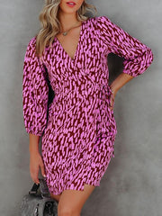 Vestido casual estampado con cuello en V