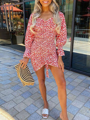 Vestido irregular elástico estampado