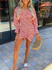 Vestido irregular elástico estampado