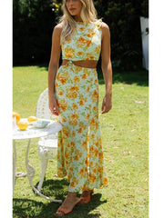 Ärmelloses, taillenlanges Kleid