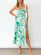 Vestido sexy estampado con abertura