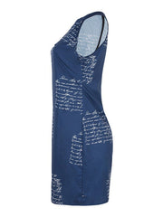 Vestido halter sin mangas con estampado de letras