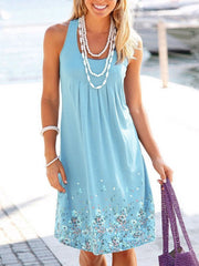 Vestido suelto estampado sin mangas