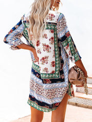 Falda camisera de manga larga estampada