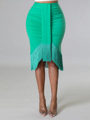 Falda plisada de cintura alta de un solo paso