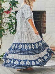 Pullover V-neck Large Swing Dress