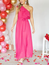 Vestido bohemio liso sin mangas con un solo hombro