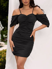 Vestido plisado ajustado