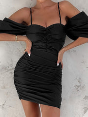 Vestido plisado ajustado