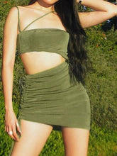 Vestido calado con cordón