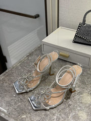 Luxury Rhinestone Flower Strap Sandals Wedding Shoes