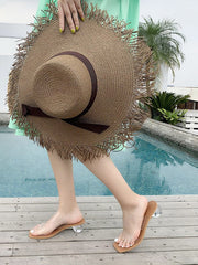 Sandalias de moda para mujer con bola de PVC transparente y cristal