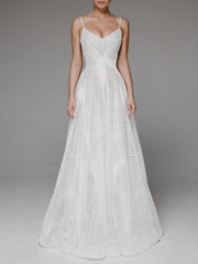 Elegante vestido de noche sexy con bordado y tirantes