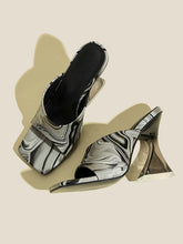 Geformte High Heel Bunte Fashion Square Toe Sandalen