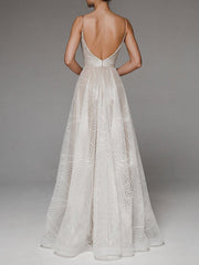 Elegante vestido de noche sexy con bordado y tirantes