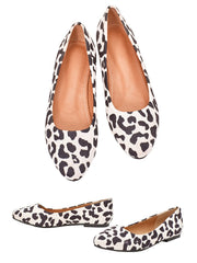 Zapatos planos con estampado de leopardo, de boca baja, cómodos y combinables, de moda, con punta redonda para mujer