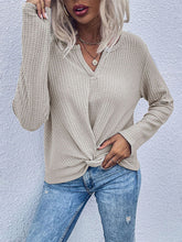 Langarmpullover mit Waffelknoten