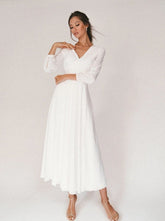 Vestido de noche de dama de honor con temperamento y elegante escote en V profundo