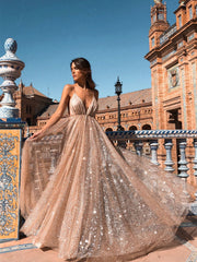 Glamorous V-Neck Strap Party Evening Dress