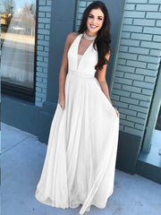 Vestido de noche de fiesta de boda de manga larga de malla