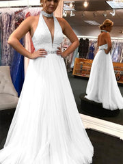 Vestido de noche de fiesta de boda de manga larga de malla