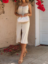 Schmaler Rippstrickrock mit Knopfschlitz