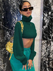 Casual Cropped Long-sleeve Sweater