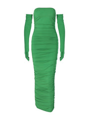 Elegantes, schmales, plissiertes Tube-Top-Kleid