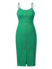 Schmaler Rippstrickrock mit Knopfschlitz