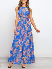 Neckholder-Kleid mit Cut-outs und Blumenmuster