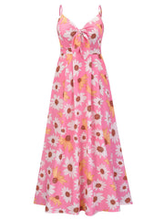 Falda de tirantes con estampado sexy de cintura alta y cordones con cuello en V