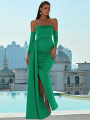 Vestido de cuello barco estilo Hepburn, elegante y femenino vestido de noche.