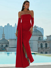 Vestido de cuello barco estilo Hepburn, elegante y femenino vestido de noche.