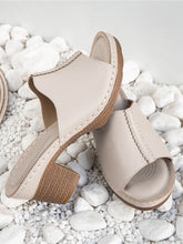 Casual Chunky Heel Stitched Comfort Sandals